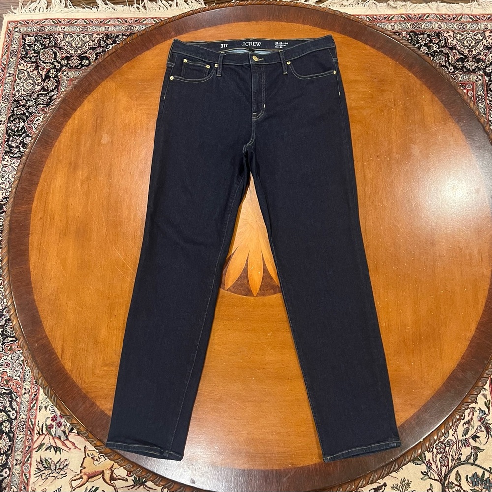 J,Crew Classic Mid-Rise Tall Slim Jean Resin Rinse Wash 31T Dark Denim 2000s - Picture 4 of 16